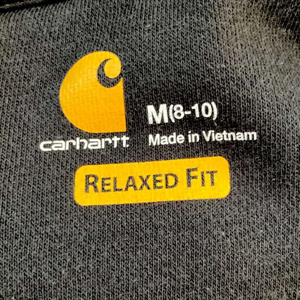 Carhartt Black Women's Relaxed Fit Logo Sleeve Graphic Hoodie Size (8-10) EUC - Picture 7 of 8
